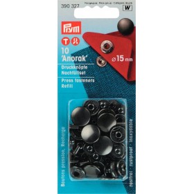 Druckknöpfe für Anorak schwarz 15 mm Nachfüllpackung