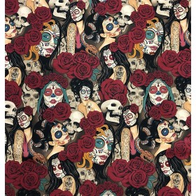 Alexander Henry Baumwollstoff Nocturna dunkelrot