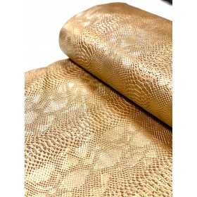 Kunstleder Schlangenmuster Gold