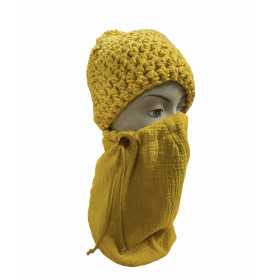 Loopschal Mund Nasen Bedeckung senf