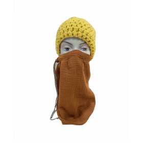 Loopschal Mund Nasen Bedeckung Cognac Braun