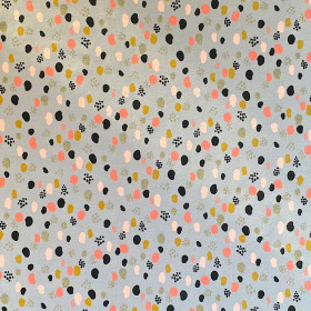 Jersey Farbklecks Punkte Glitzer Grau