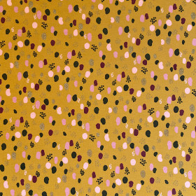 Jersey Farbklecks Punkte Glitzer Senf