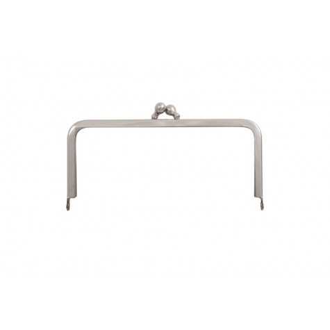 Klassischer Taschenverschluss silberfarben glänzend - Taschenbügel