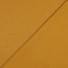 Musselin Stoff Uni mit Glitzer- Senfgelb – 9 Farben – 100% Baumwolle
