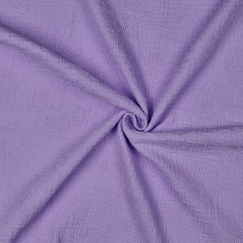 bestickter musseline mir blumen lila