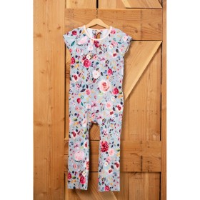 Jersey bunte Blumen WEISS