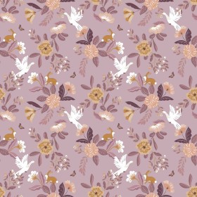 Bio Poplin Stoff – Blumen, Hasen & Gänse