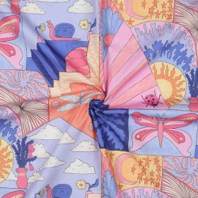 Digitaldruck-Stoff "Little Creatures Nerpa" aus 100% Baumwolle