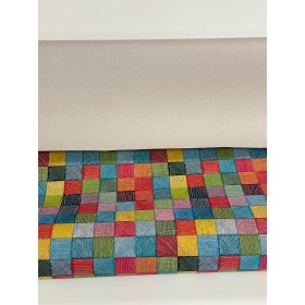 Korkstoff bunte Quadrate – Einfaches Tapezieren, robust, abwaschbar und kreativ einsetzbar Stoff aus Kork