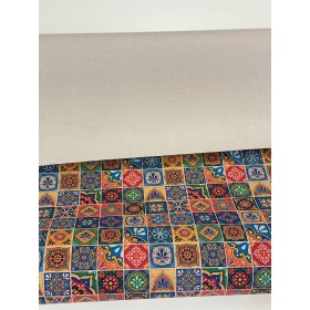 Korkstoff Majolika – Einfaches Tapezieren, robust, abwaschbar und kreativ einsetzbar Stoff aus Kork