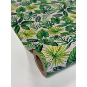 Korkstoff Blätter Botanic – Einfaches Tapezieren, robust, abwaschbar und kreativ einsetzbar Stoff aus Kork